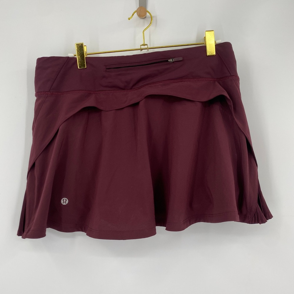 Lululemon Play Off the Pleats Skirt Womens 8 Burgundy Athletic - Picture 5 of 5